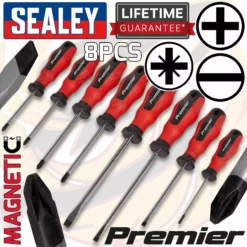 SEALEY Pozidrive & Slotted & Phillips Magnetic 8 Piece Screwdriver Set