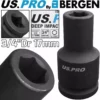 US PRO By BERGEN BERGEN 17mm 3/4" Dr DEEP IMPACT SOCKET 6 Point HEX Long Reach IMPACT SOCKET HD