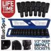 BlueSpot DEEP IMPACT Sockets Set 1/2" Drive Long Reach Thin Wall Impact Sockets 6P HEX HD