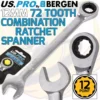 US PRO By BERGEN US PRO 12mm Ratchet Spanner 72 Tooth Ratchet Combi Spanner Open & Ring End Wrenc