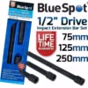 BLUESPOT 1/2" Drive IMPACT Extension Bar Set 75mm - 250mm