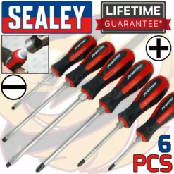 SEALEY Screwdriver Set 6pc Hammer Thru Go Through Slotted Phillips PH SL Drivers