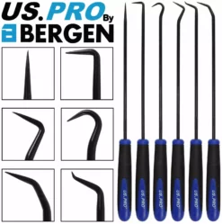US PRO By BERGEN Long Reach Pick And Hook Tool Set O Ring Seal Hose Removal Puller Set HD