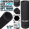 US PRO By BERGEN BERGEN US PRO Deep Impact Socket 18mm 1/2" Drive 18mm 6 Point