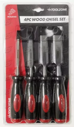 Toolzone Wood Chisel Set 4pc Carpenters Woodworking Chisels Set 1/4" - 1/2" - 3/4" - 1" -SOCKET SETS & EXTENSION BARS Sales f031e019 f34f 4b60 a4cf d36adafeaf03