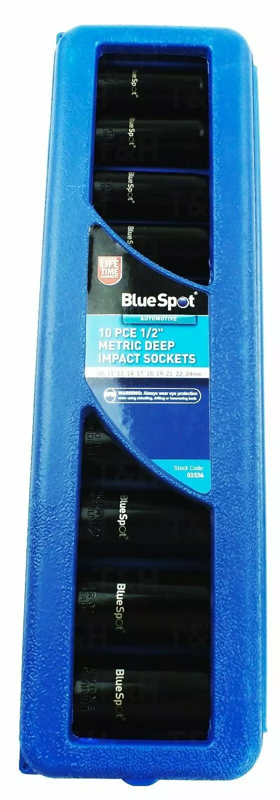 BlueSpot DEEP IMPACT Socket Set 1/2" Drive Long Reach Chrome Vanadium 6 Point 10-24mm 7 BlueSpot DEEP IMPACT Socket Set 1/2" Drive Long Reach Chrome Vanadium 6 Point 10-24mm - Image 7
