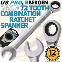 US PRO By BERGEN US.PRO By BERGEN 26mm Ratchet Spanner 72 Tooth Ratchet Comb Spanner Open & Ring End Wrench