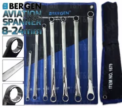 US PRO By BERGEN 7 Piece DOUBLE END AVIATION EXTRA LONG Spanner Set 8mm - 24mm