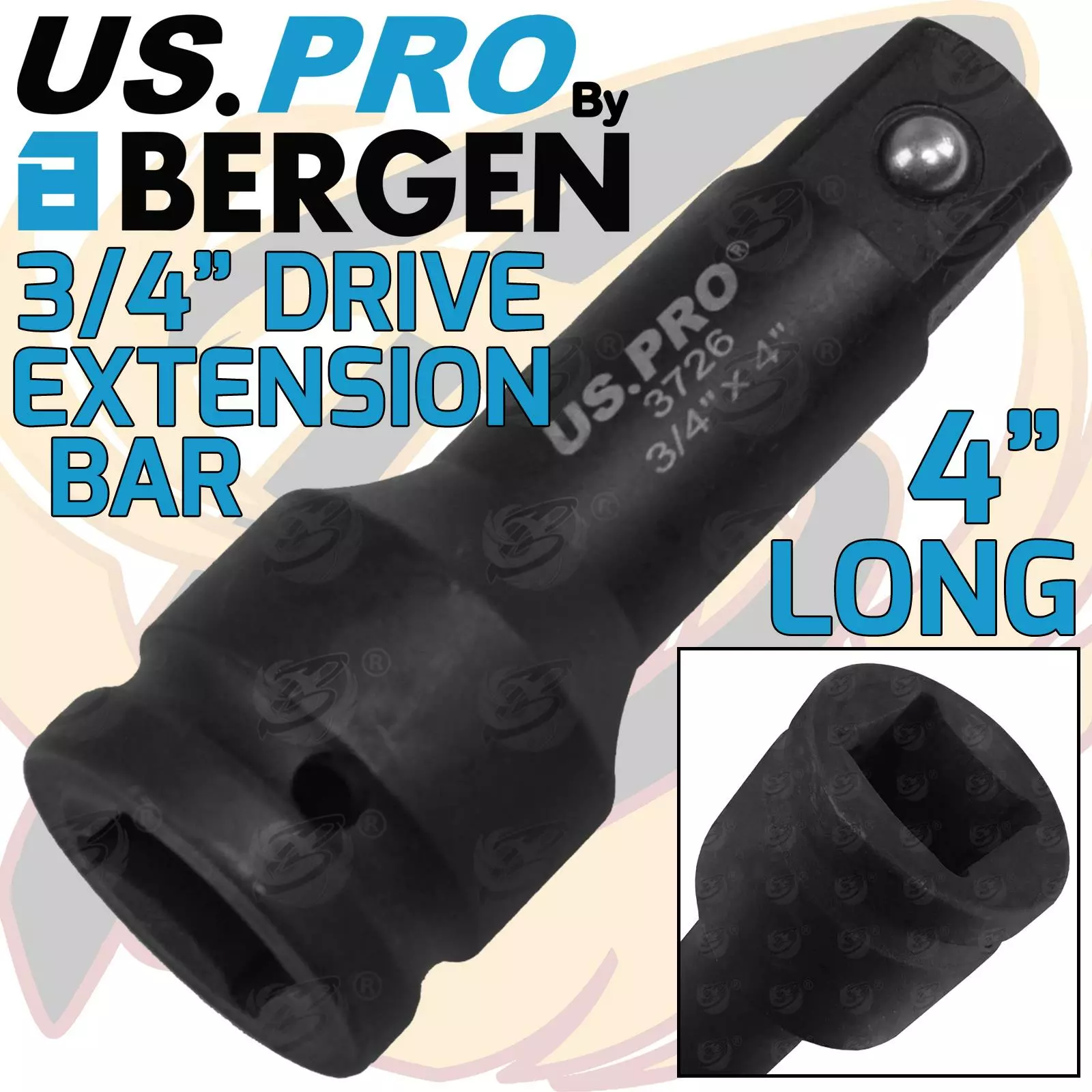 US PRO By BERGEN US.PRO By BERGEN 3/4" Drive Impact Extension Bar 4" Long 100mm Extra Long Reach Exts Bar 1 US PRO By BERGEN US.PRO By BERGEN 3/4" Drive Impact Extension Bar 4" Long 100mm Extra Long Reach Exts Bar