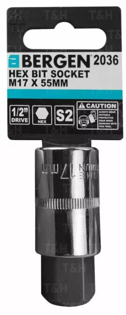 US PRO By BERGEN BERGEN Hex Socket H17mm 1/2" Drive 55mm 17mm Hex Key Single Socket Allen Key -SOCKET SETS & EXTENSION BARS Sales f4a2348a c148 4167 ae69 ff6aea19705a