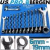 US PRO By BERGEN US.PRO By BERGEN Stubby Spanners 14pc Short Reach Combination Spanner Wrench Set 6mm-19mm