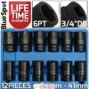 BlueSpot 3/4"Inch DRIVE DEEP IMPACT Socket Set 24-41mm HGV Long Reach Impact Socket Set