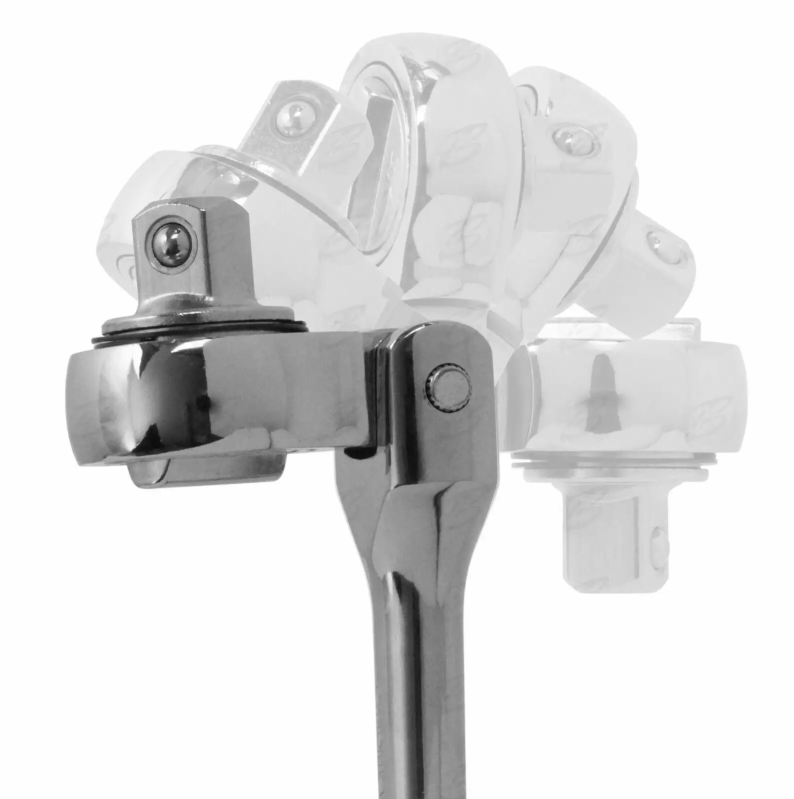 TOOLZONE 3pc Stubby Flexible Ratchet Handle Set 1/4" 3/8" 1/2" Short FlexiSocket Wrenches 3 TOOLZONE 3pc Stubby Flexible Ratchet Handle Set 1/4" 3/8" 1/2" Short FlexiSocket Wrenches - Image 3