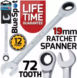 BLUESPOT 19mm Single 72 Tooth Ratchet Spanner