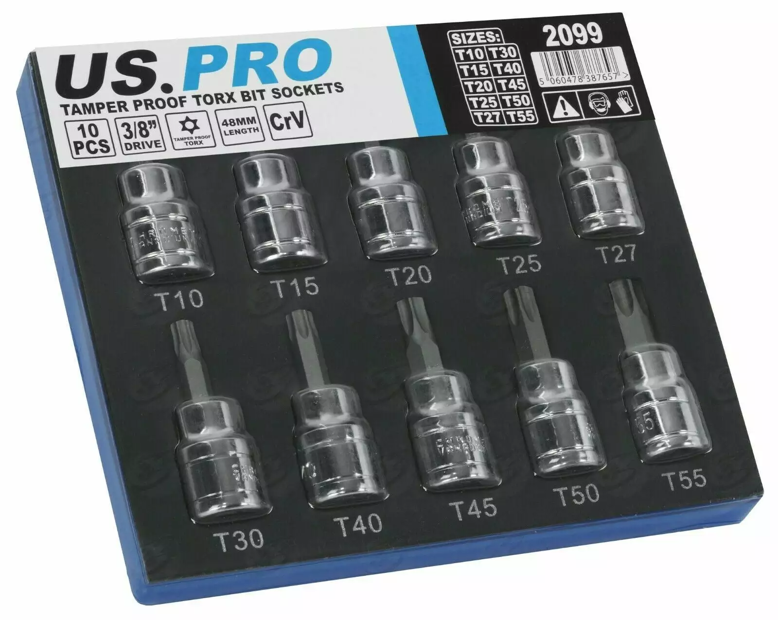 US PRO By BERGEN BERGEN TAMPER PROOF TORX BIT Socket Set 3/8" Security Torx Star Sockets T10-T55 7 US PRO By BERGEN BERGEN TAMPER PROOF TORX BIT Socket Set 3/8" Security Torx Star Sockets T10-T55 - Image 7