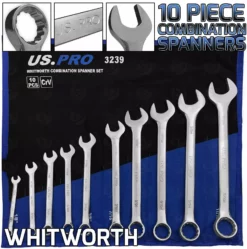 US PRO By BERGEN 10 Piece WHITWORTH Combination Spanner Set 1/8" - 11/16"