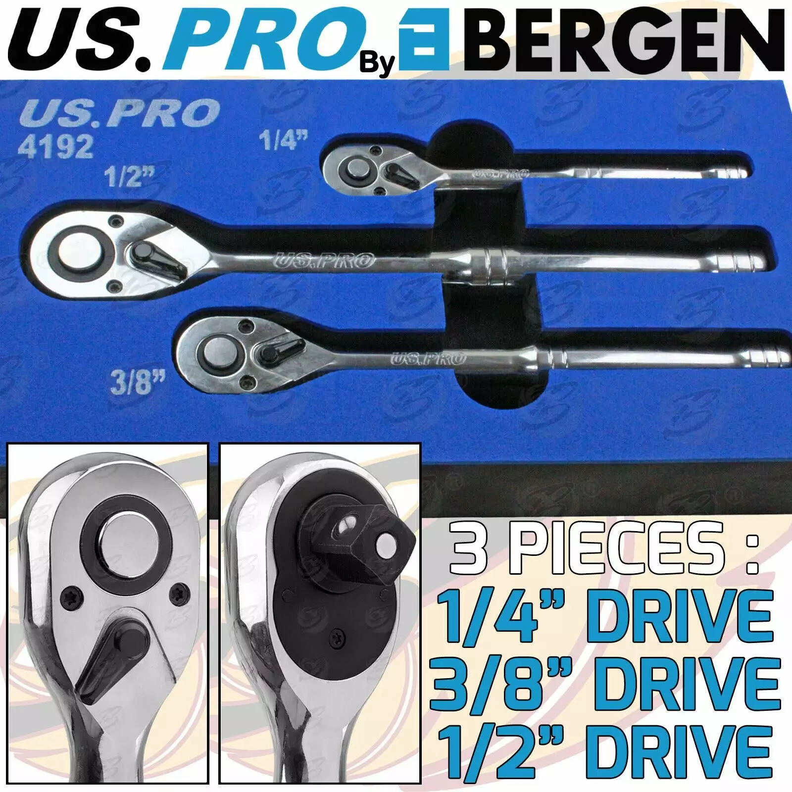 US PRO By BERGEN US.PRO By BERGEN Deep Sockets & Ratchet Handles & Extension Bars 1/4" 3/8" 1/2" Drive 6PT 3 US PRO By BERGEN US.PRO By BERGEN Deep Sockets & Ratchet Handles & Extension Bars 1/4" 3/8" 1/2" Drive 6PT - Image 3