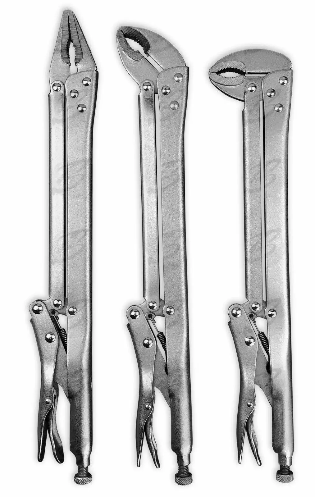 TOOLZONE 3 Piece Extra Long Locking Pliers 2 TOOLZONE 3 Piece Extra Long Locking Pliers - Image 2