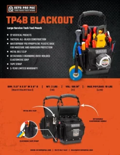 Veto Pro Pac TP4B-BLACKOUT Tool Pouch 9 Veto Pro Pac TP4B-BLACKOUT Tool Pouch -SOCKET SETS & EXTENSION BARS Sales tp4b blackout sellsheet V3 2VTj 1